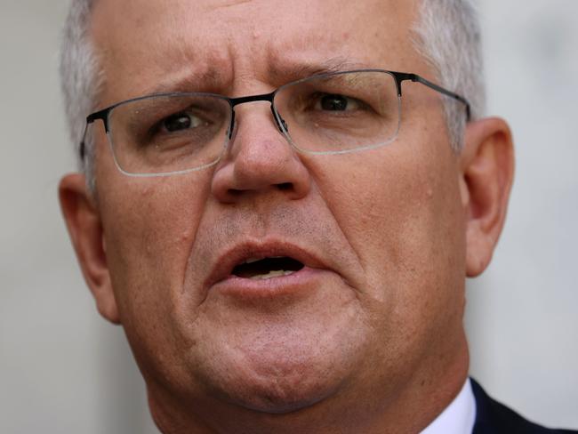 CANBERRA, AUSTRALIA - NewsWire Photos FEBRUARY 23, 2021: Prime Minister Scott Morrison during a press conference in Parliament House, Canberra. Picture: NCA NewsWire / Gary Ramage