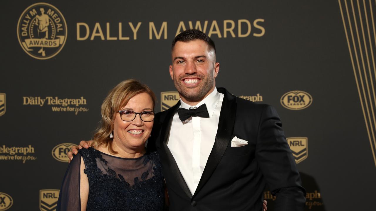 James Tedesco and his mum Rosemary on the red carpet of the 2019 Dally M Awards.