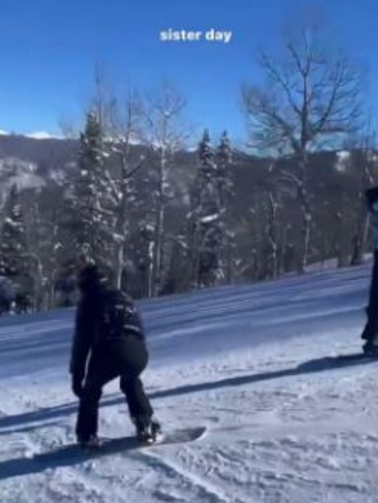 Kendall and Kylie hit the slopes while on their trip. Picture: Instagram