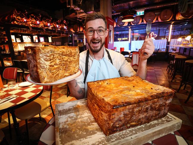 Head chef David Warne is dishing up an off-menu, 30-layer lasagne at Louey’s in May. Picture: David Caird