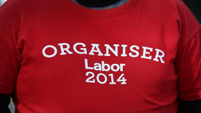 A Labor party organiser during the 2014 election campaign. Picture: Andrew Tauber