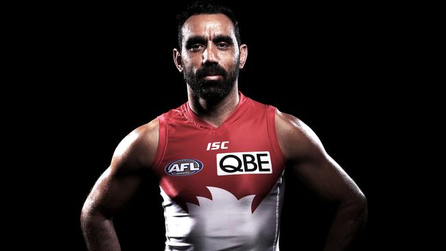 Former Swan Adam Goodes is the focus of a documentary titled The Final Quarter, which tells the story of the final three years of the dual brownlow medallist’s career. Picture. Phil Hillyard