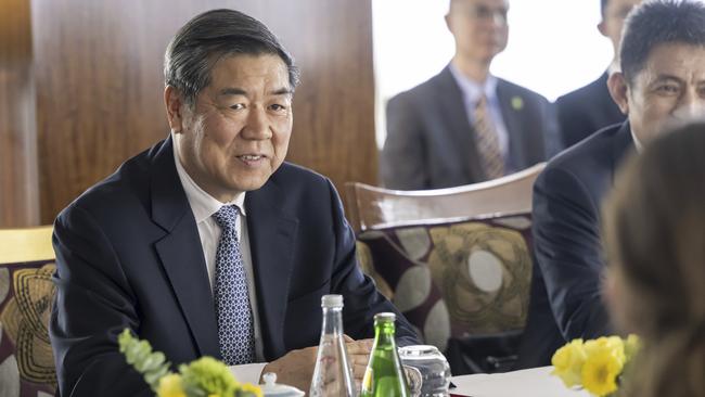Chinese Vice Premier He Lifeng in Geneva, Switzerland. Picture: Keystone via AP