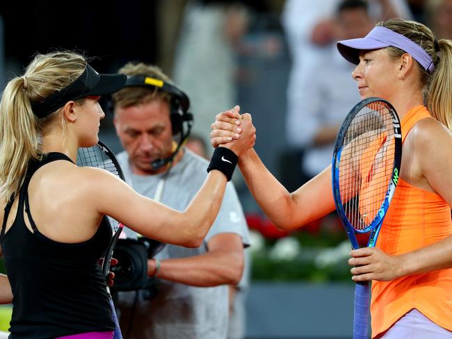 Bouchard got the better of Sharapova in Madrid this year.