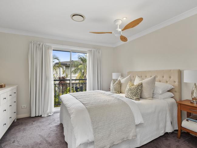 One of the three bedrooms in the Mona Vale townhouse.