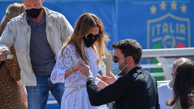 Bennifer arriving in Venice on September 9. Picture: Filippo Monteforte/AFP