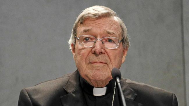 Cardinal George Pell meets the media, at the Vatican, Thursday, June 29, 2017. The Catholic Archdiocese of Sydney says Vatican Cardinal George Pell will return to Australia to fight sexual assault charges as soon as possible. (AP Photo/Gregorio Borgia). Picture: Gregorio Borgia