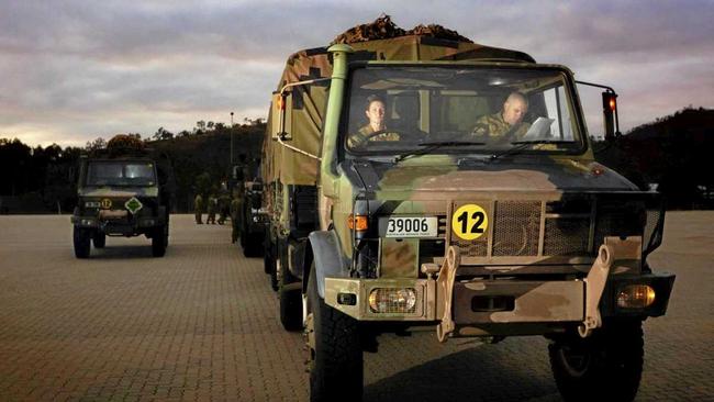 Australian Army soldiers ready their Unimog for the Shoalwater Bay Training Area during Exercise Talisman Saber 17. Picture: CPL Oliver Carter