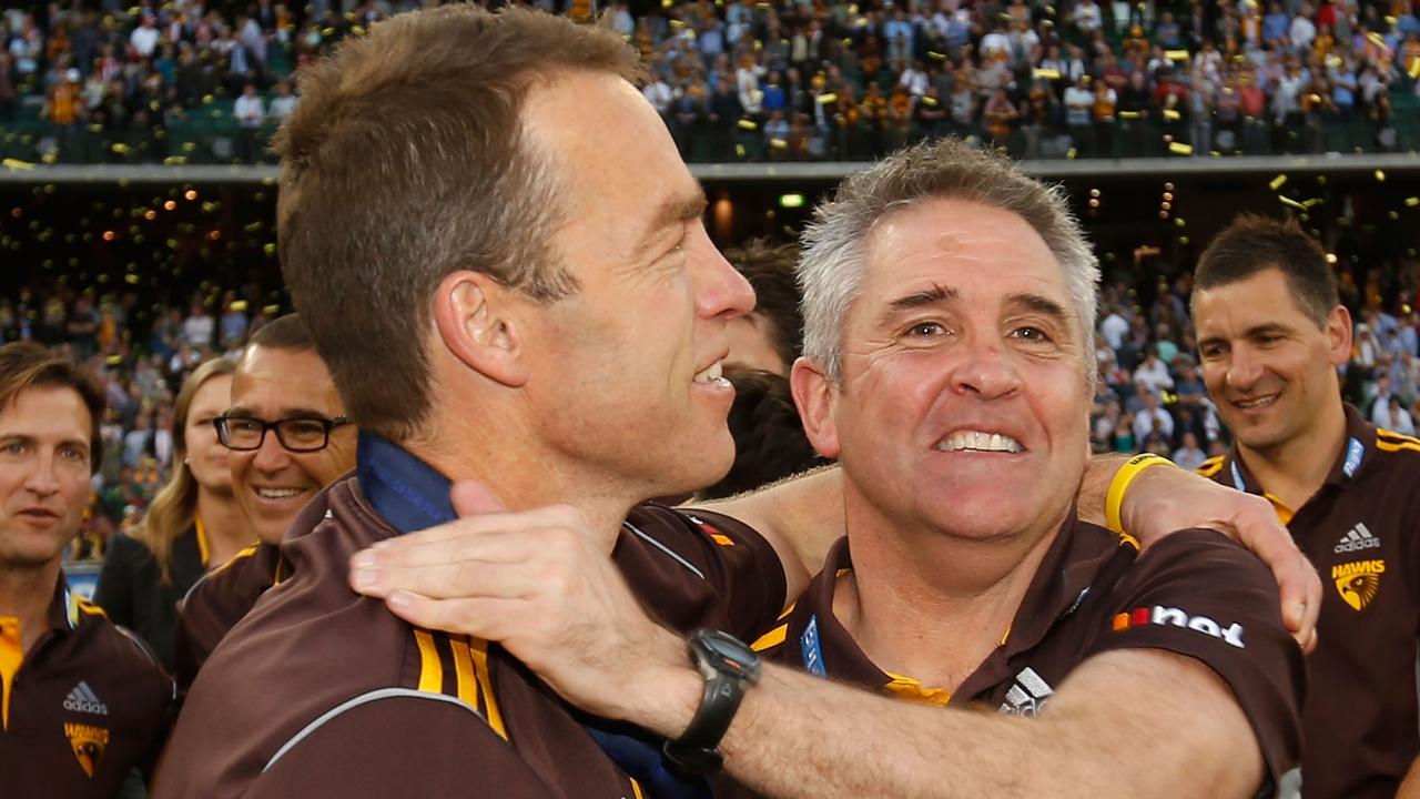 Alastair Clarkson and Chris Fagan during their time at Hawthorn.