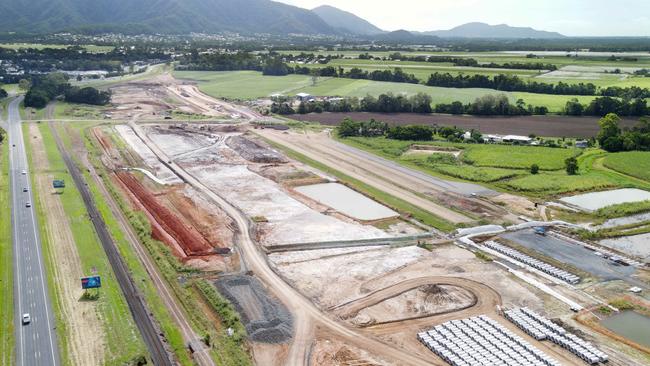 Earthworks and construction on Stage 3 of the Cairns southern access corridor between Edmonton and Gordonvale is currently under development. The 10.5 kilometre upgrade and lane duplication project on the Bruce Highway south of Cairns is forecast to be completed in 2023 and cost $481 million, jointly funded by the Australian and Queensland Governments. Picture: Brendan Radke