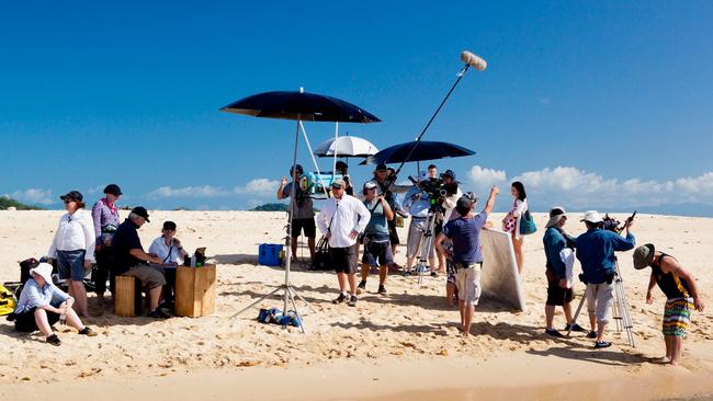 Cast and crew from the TV series Sea Patrol which was filmed around Mission Beach. Picture: Hal and Di McElroy