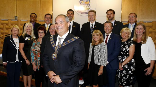 The 2016-2020 Gold Coast City Council being sworn in at the Evandale Council Chambers. Photo: Jerad Williams.