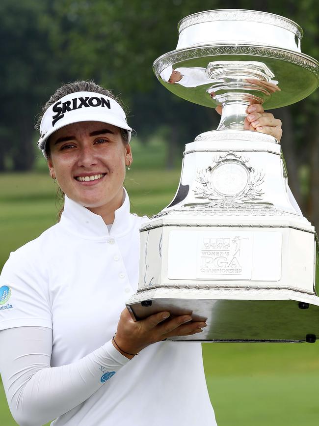 Hannah Green after winning the Women's PGA Championship. Picture: Getty Images