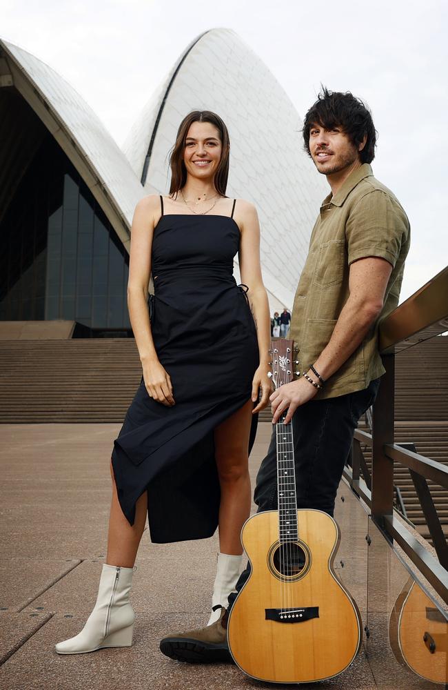 Kita Alexander and Morgan Evans ahead of Morgan’s two sold-out shows at the Opera House. Picture: Richard Dobson