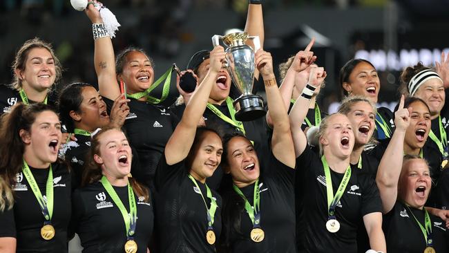 The Black Ferns celebrate their World Cup win. Picture: Phil Walter/Getty Images