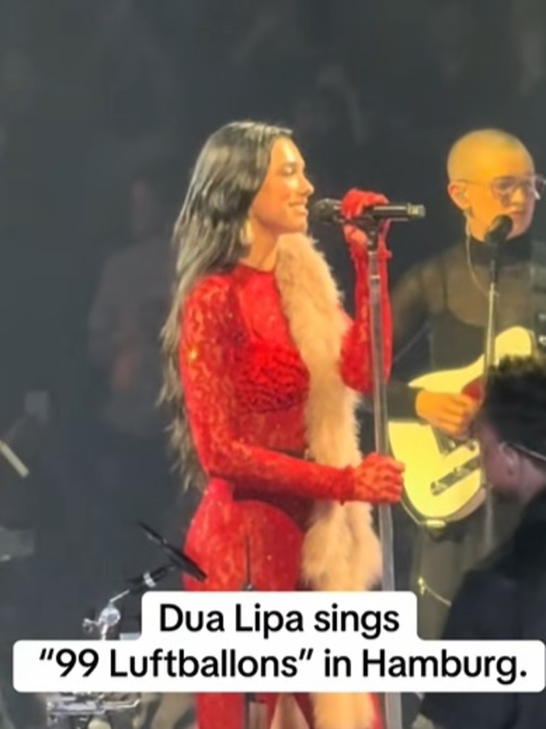 Dua Lipa wowed fans by singing a song entirely in German. Picture: TikTok
