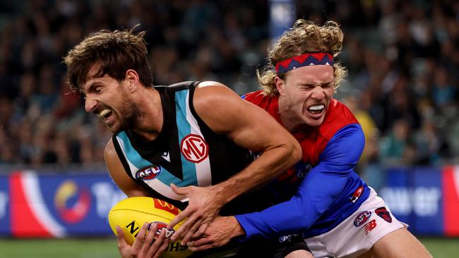 Mayes could be in for a nervous wait. Picture: James Elsby/AFL Photos via Getty Images