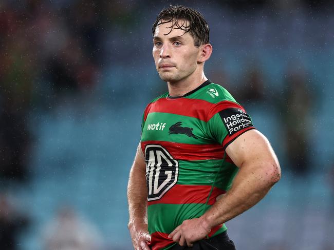 SYDNEY, AUSTRALIA - MAY 02:  CameronÃÂ Murray of the Rabbitohs reacts at full-time after losing during the round nine NRL match between South Sydney Rabbitohs and Penrith Panthers at Accor Stadium on May 02, 2024, in Sydney, Australia. (Photo by Cameron Spencer/Getty Images)