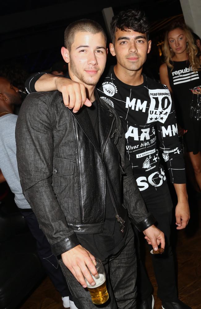 Nick Jonas and Joe Jonas attend Republic Records 2015 VMA after party at Ysabel in West Hollywood. Picture: Getty