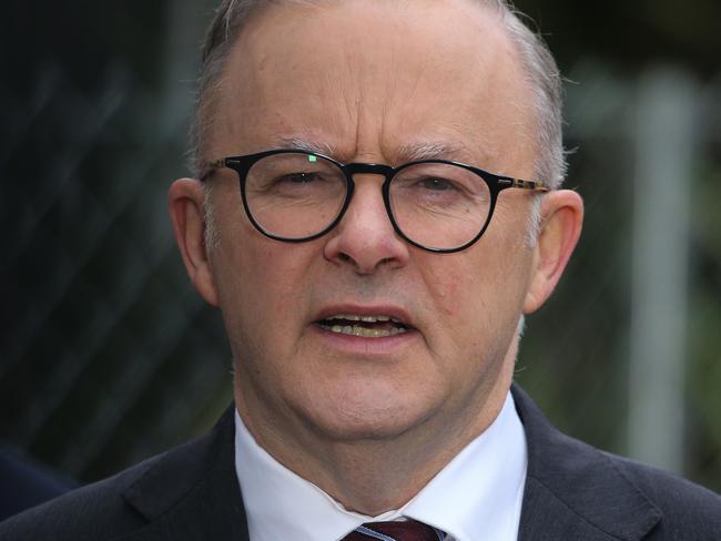 SYDNEY, AUSTRALIA - NCA NewsWire Photos - 04 OCTOBER, 2023:  The Prime Minister Anthony Albanese, holds a doorstop in Sydney to announce the first project under the Social Housing Accelerator Fund in NSW. Picture: NCA NewsWire / Gaye Gerard