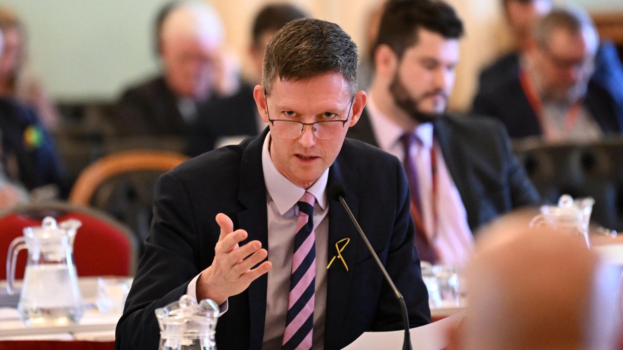 Mark Bailey answers questions during a Transport and Resources Committee Estimates Hearing at Parliament House earlier this month. Picture: Dan Peled / NCA NewsWire