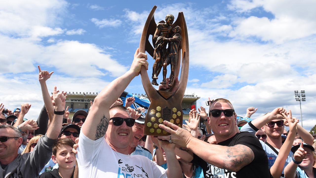 Luke Lewis rates his Sharks’ premiership ahead of his first with Penrith. 