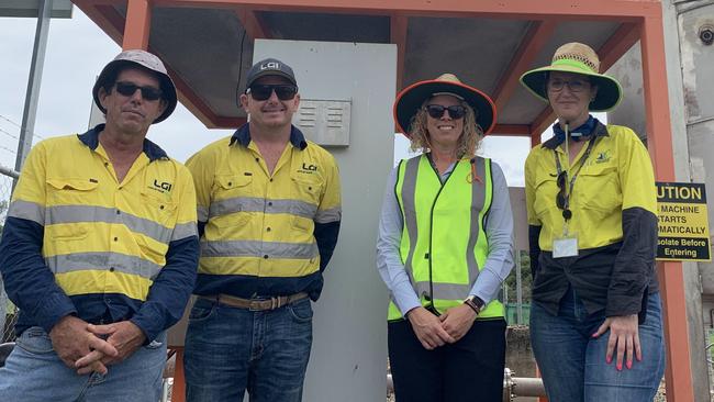 Ben Bloomer (LGI) and Mark Harper (LGI), Alex Stengl (Gympie council) and Trish Ellis (council) are part of the team which helped transform the Bonnick Rd dump into a green success story.