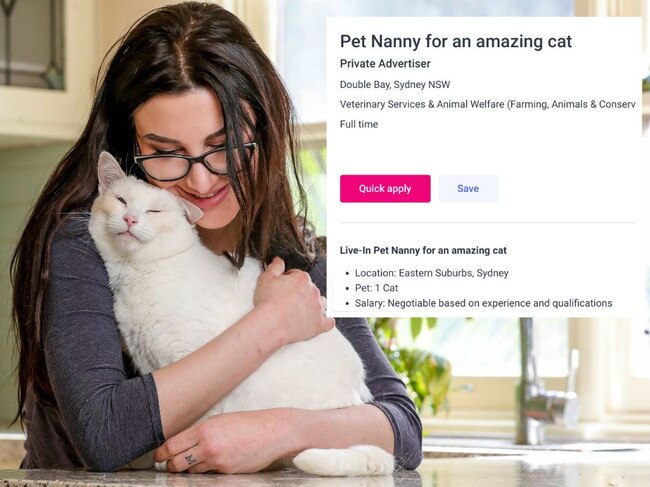 An affluent Sydney family want a nanny for their cat