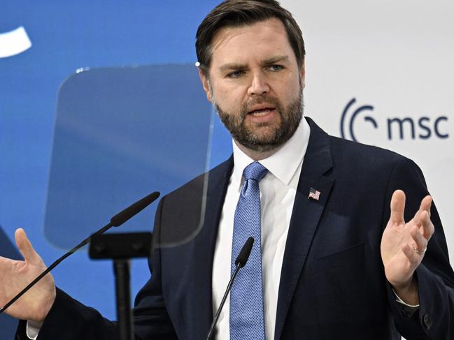 US Vice President JD Vance slammed Europe’s policies on immigration and free speech. Picture: AFP