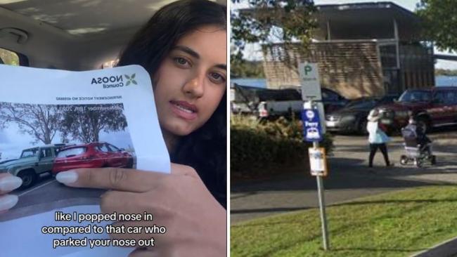 TikTok content creator Shakira Coldwell was fined for angle parking incorrectly at Noosa.