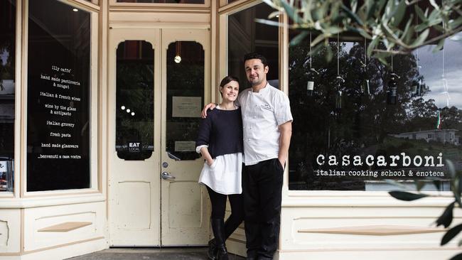 Fiona and Matteo Carboni at Casa Carboni, Angaston. Picture: Martin Ritzmann