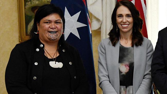 Nanaia Mahuta with Prime Minister Jacinda Ardern. Picture: AFP.