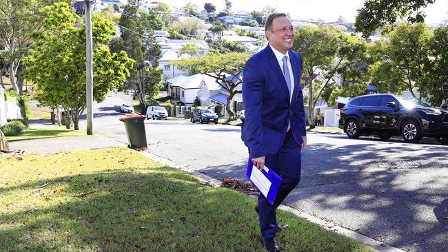 Premier Steven Miles ascends the hill to Government House on Tuesday. Picture: Adam Head