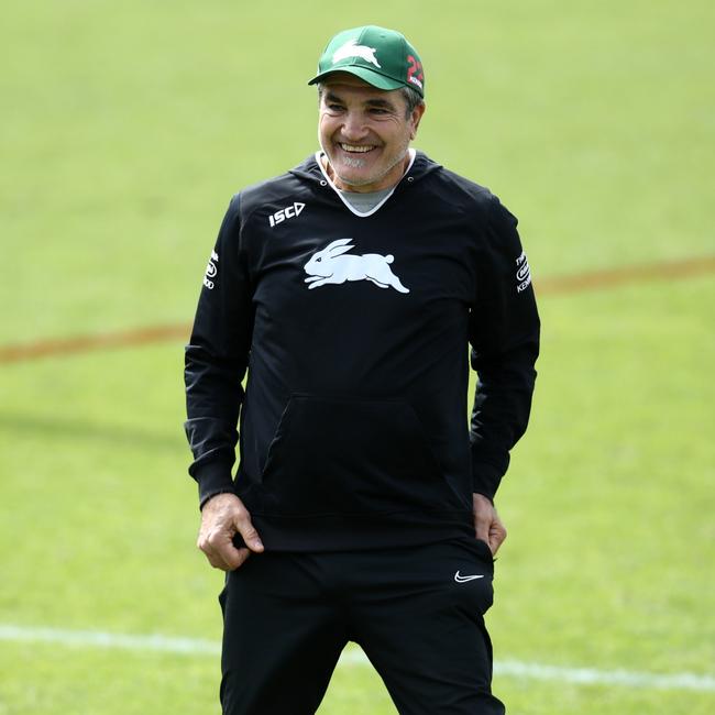 Mario Fenech looks on during a South Sydney NRL training session at Redfern Oval on September 13, 2022. Picture: Jason McCawley/Getty Images