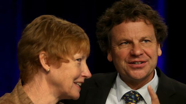 Vanessa Wallace with Simon McKeon at AMP’s 2016 annual meeting. Pic: David Geraghty