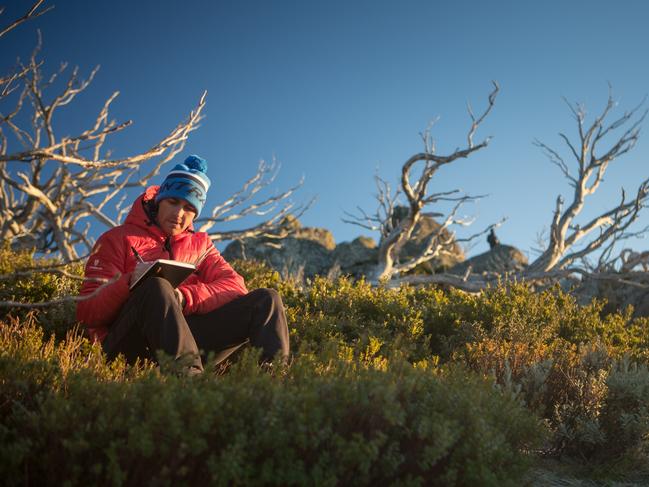 Gareth Harveston in Main Range, Kosciuszko Park, taking part in the Monaro Men In Flight program. Picture: Matt Tripet