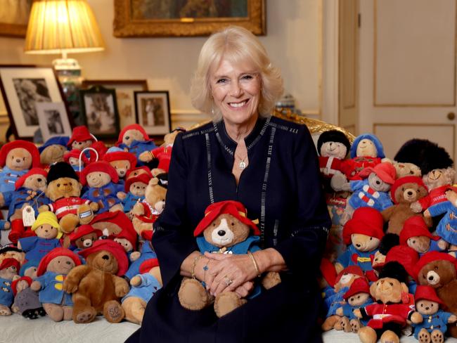 The Queen had the many Paddington bears left in tribute to her mother-in-law to children. Picture: Getty Images