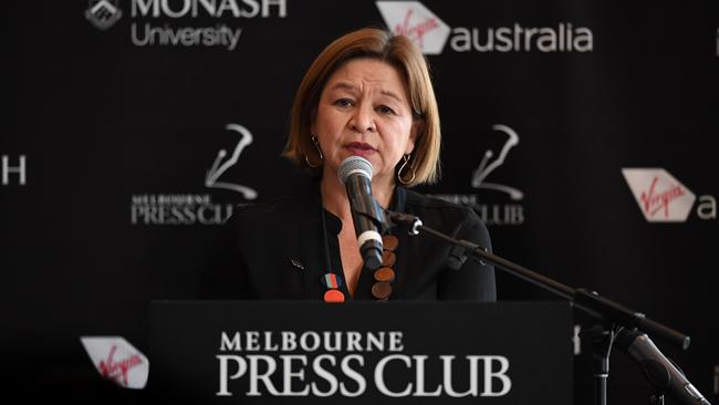 ABC Managing Director Michelle Guthrie to speaks to the Melbourne Press Club in Melbourne, Tuesday, June 19, 2018. Guthrie spoke about the organisation's value to the community and take questions from the audience. (AAP Image/Julian Smith) NO ARCHIVING