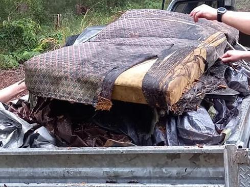 Forestry Corporation and Coffs Harbour Mountain Bike Club joined forces to clear all sorts of rubbish items from Pine Creek State Forest.