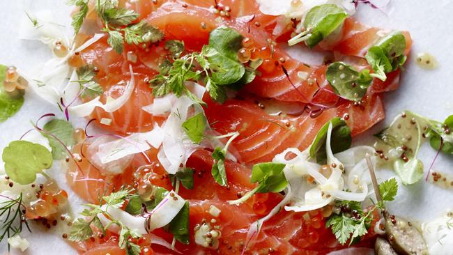 Salmon, fennel and watercress salad.