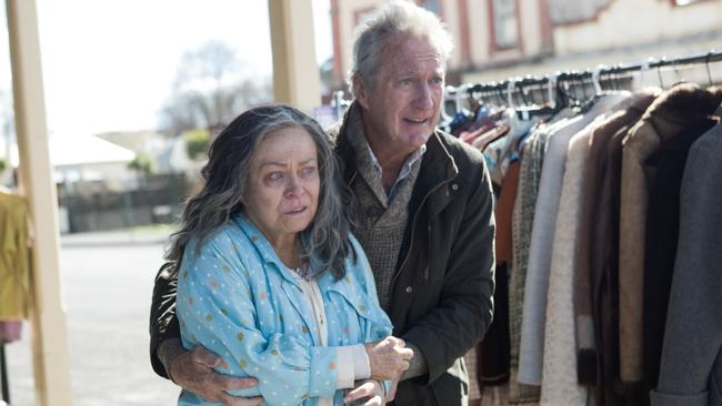 Touching ... Brown worked with Jacki Weaver for the first time in their careers on Bloom. Picture: Supplied/Stan