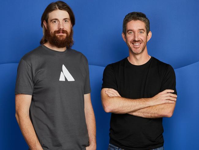 Atlassian co-CEOs Mike Cannon-Brookes and Scott Farquhar. Source: Atlassian