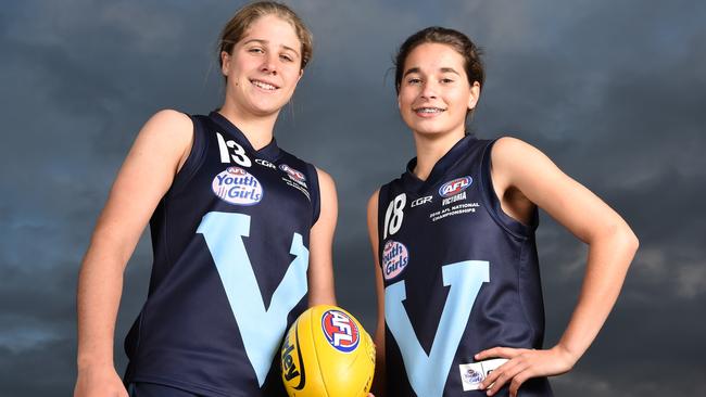 Katherine Smith and Gemma Lagioia from Blackburn Girls Football Club represented Vic Metro at the National Under 18 Youth Girls Championships, where they won convincingly. Picture: Lawrence Pinder