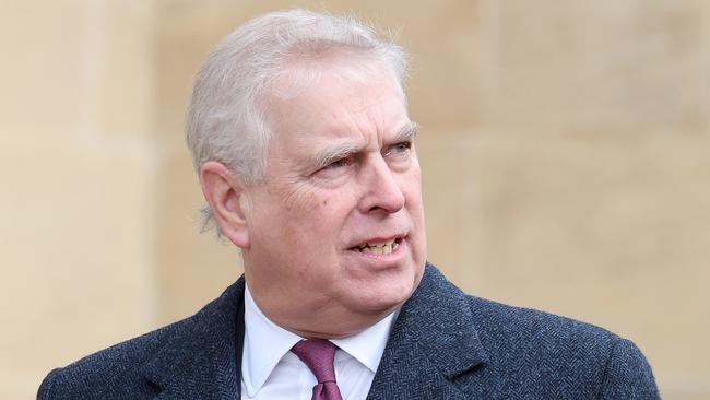 WINDSOR, ENGLAND - FEBRUARY 27: Prince Andrew, Duke of York attends the Thanksgiving Service for King Constantine of the Hellenes at St George's Chapel on February 27, 2024 in Windsor, England. Constantine II, Head of the Royal House of Greece, reigned as the last King of the Hellenes from 6 March 1964 to 1 June 1973, and died in Athens at the age of 82. (Photo by Chris Jackson/Getty Images)