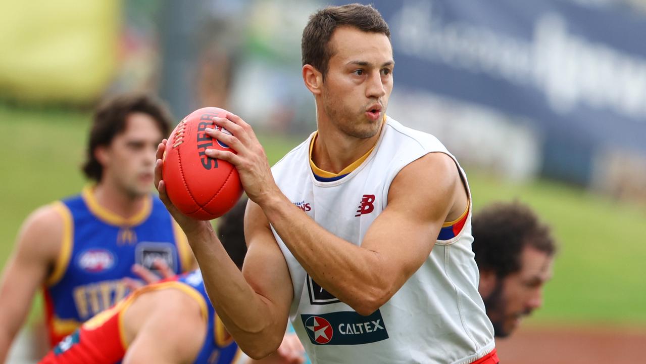 New recruit Tom Doedee at Lions training at Brighton Home Arena on Sunday. Picture Lachie Millard