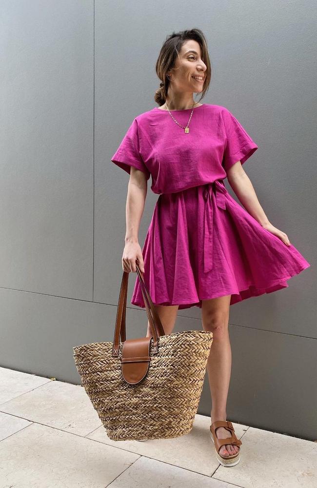 A linen-blend fuchsia dress from Kmart has also won plenty of fans. Picture: Instagram/@luxeandlemonade