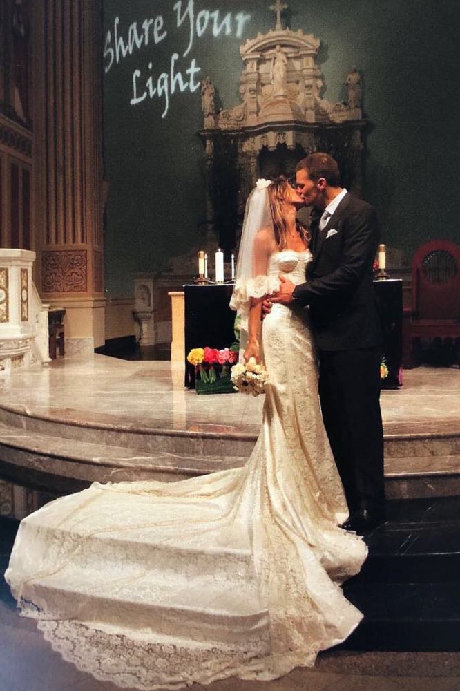 <p><i>Image credit: Instagram.com/gisele</i></p><p><b>Gisele B&uuml;ndchen and Tom Brady<br></b>Considering that the pair took 5 years to reveal just <a href="https://www.vogue.com.au/brides/news/gisele-bndchen-has-shared-the-first-fulllength-picture-from-her-wedding-nine-years-ago/news-story/07e6cc87c1e0970491d58697c17189a5" target="_blank" rel="noopener">a tiny peek at their wedding day</a>, it should come as no surprise that we still know very little about Gisele B&uuml;ndchen and Tom Brady&rsquo;s wedding to this day. All we really know is that the pair had two different ceremonies, one in Santa Monica and another in Costa Rica, and that B&uuml;ndchen most likely wore a Dolce &amp; Gabbana dress and veil.</p>