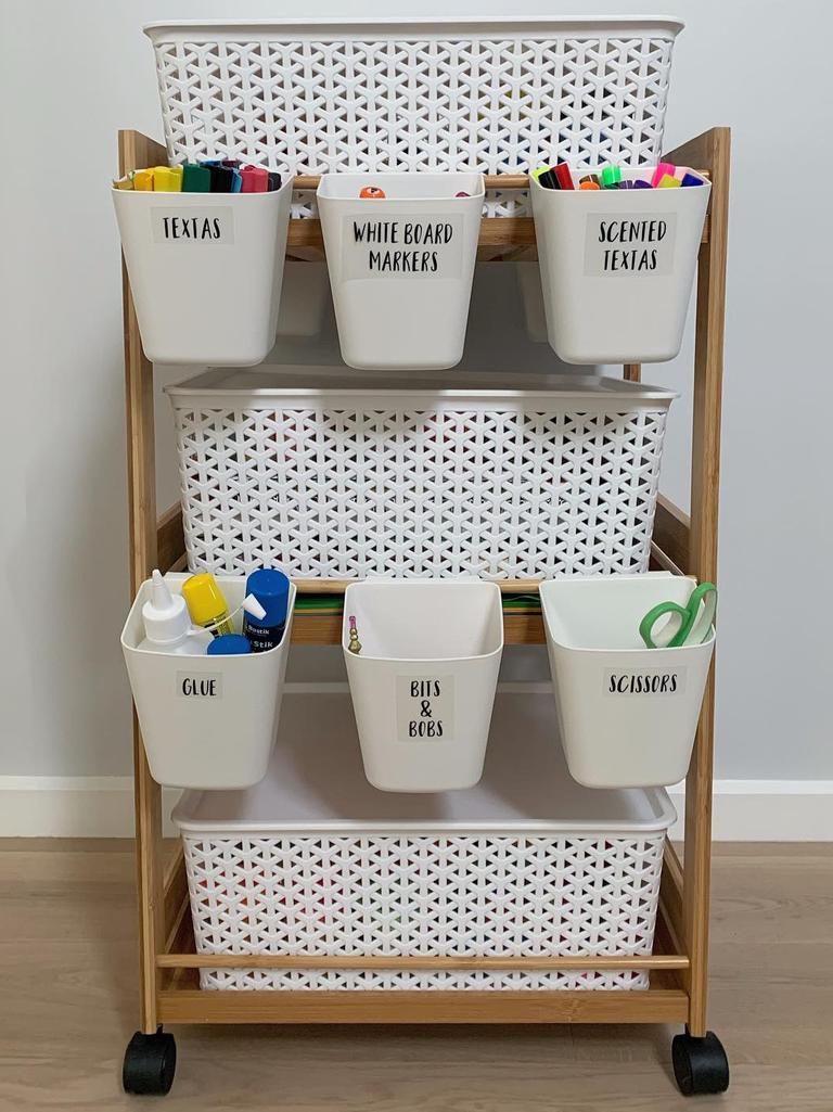 The craft trolley cost Carmen $112 to create. Picture: Instagram / LittleStrongHome