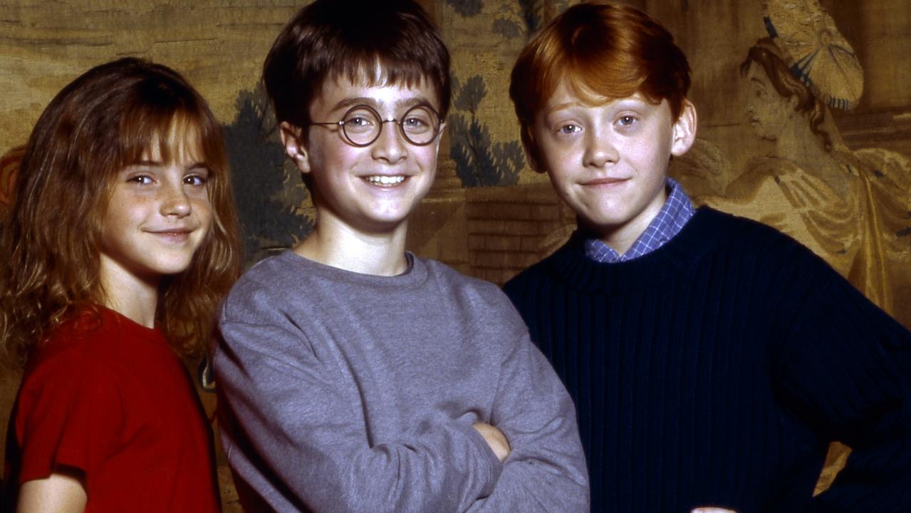 Babies! Emma Watson, Daniel Radcliffe and Rupert Grint twenty years ago in the first Harry Potter film.