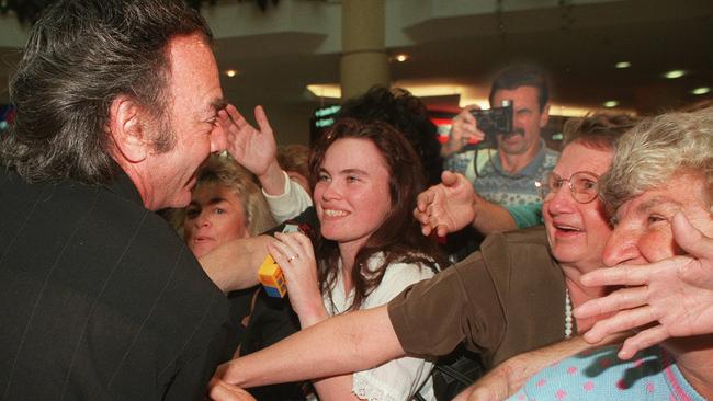 Singer Neil Diamond meets fans. Picture: Troy Bendeich